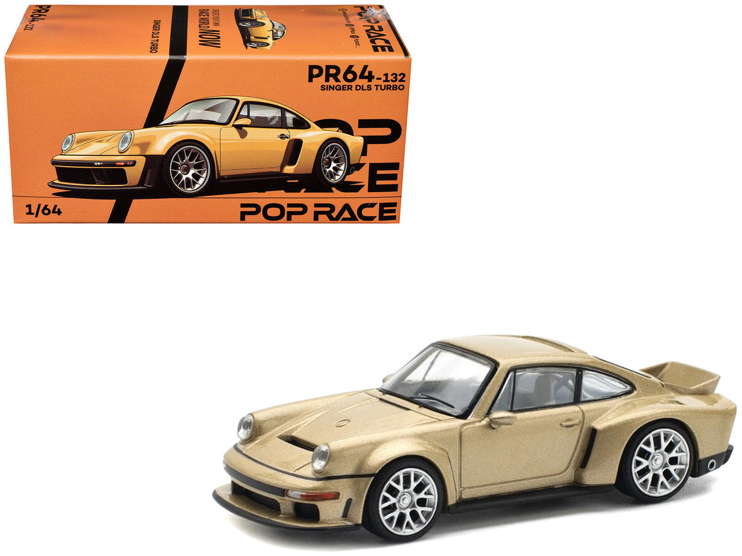 Singer DLS Turbo Gold Metallic 1/64 Diecast Model Car