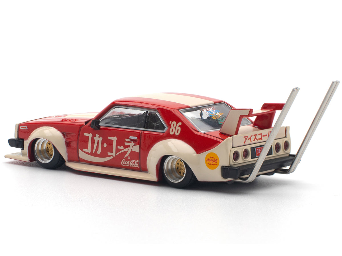 Skyline GT-R V8 Drift "Hakosuka" RHD (Right Hand Drive) "Coca-Cola (Japan)" Red and Cream 1/64 Diecast Model Car