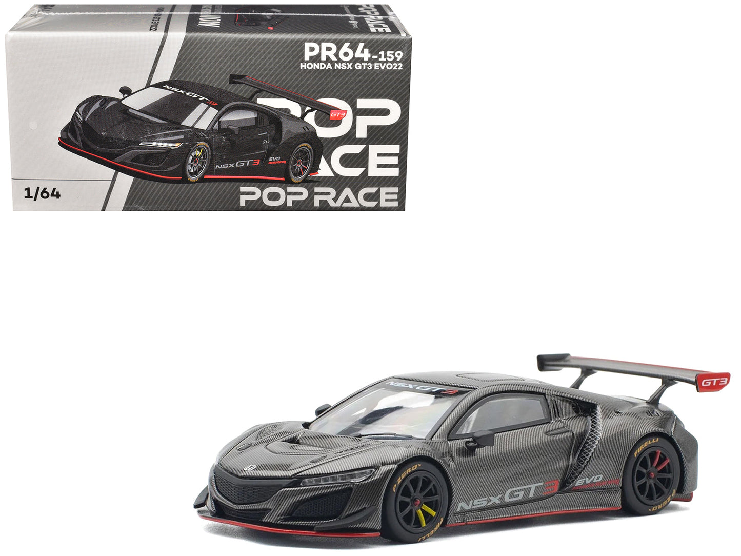 Honda NSX GT3 EVO22 Carbon Edition 1/64 Diecast Model Car