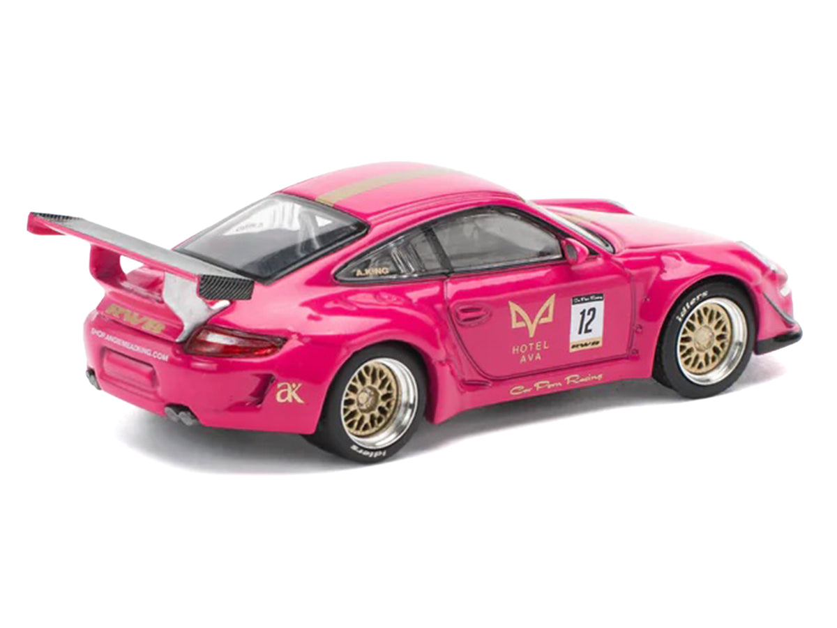 RWB 997 #12 "Hotel Ava" Pink Metallic 1/64 Diecast Model Car