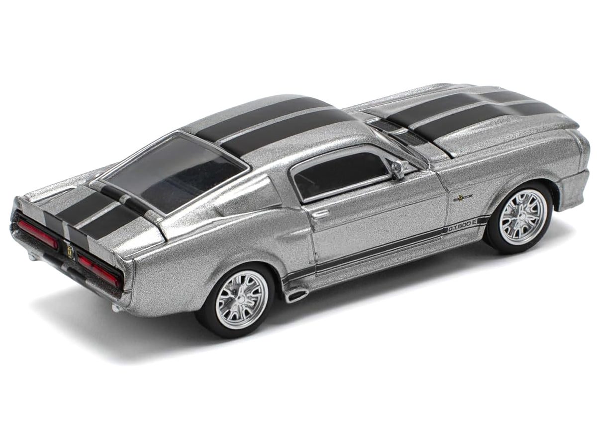 Shelby Mustang GT500 Gray Metallic with Black Stripes 1/64 Diecast Model Car