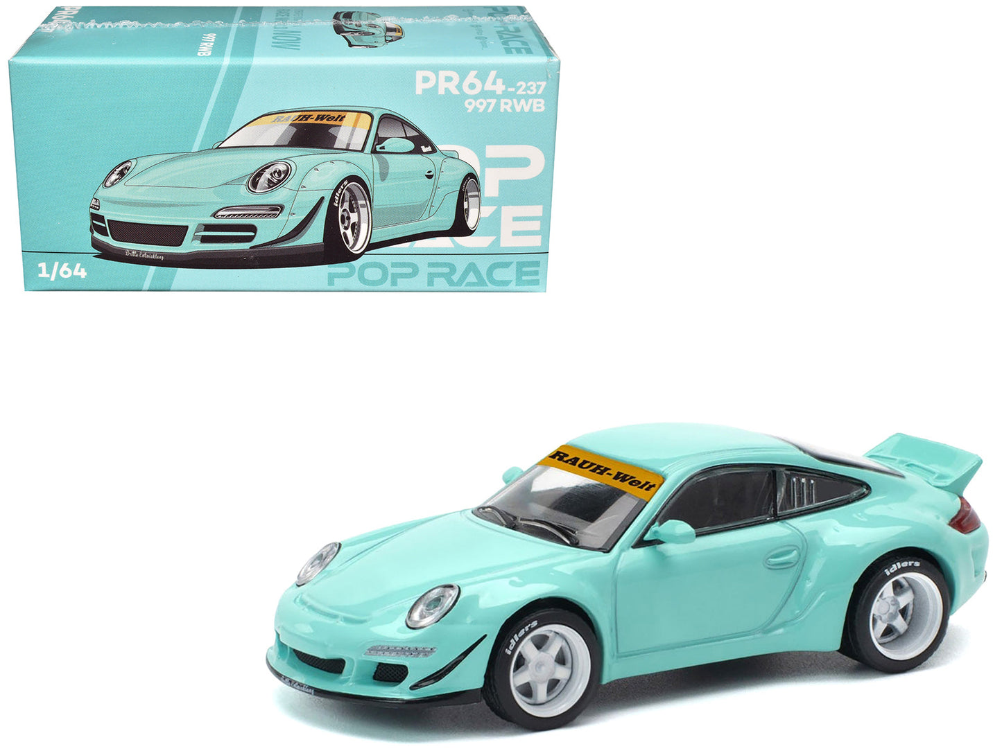 997 RWB Light Blue 1/64 Diecast Model Car