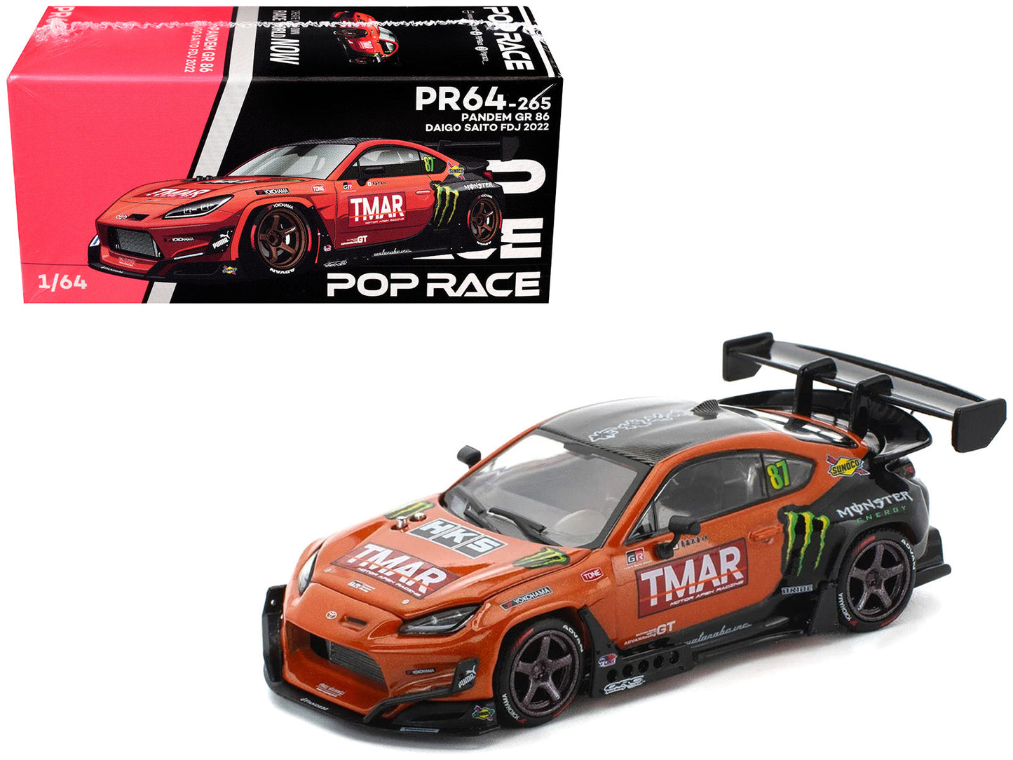 Toyota Pandem GR86 #87 Daigo Saito "Formula Drift Japan" (2022) 1/64 Diecast Model Car