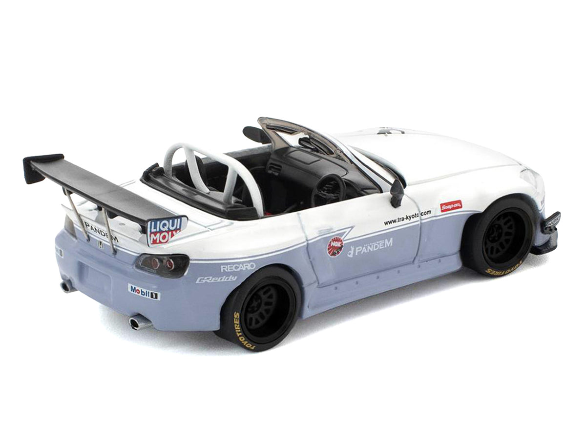 Honda Pandem S2000 RHD (Right Hand Drive) White and Blue Gray 1/64 Diecast Model Car