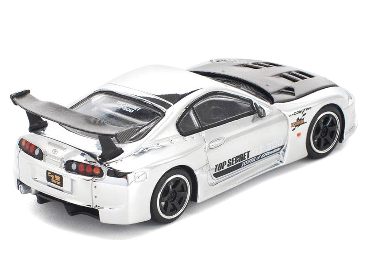 Toyota Supra "Top Secret" GT300 RHD (Right Hand Drive) Silver Chrome 1/64 Diecast Model Car