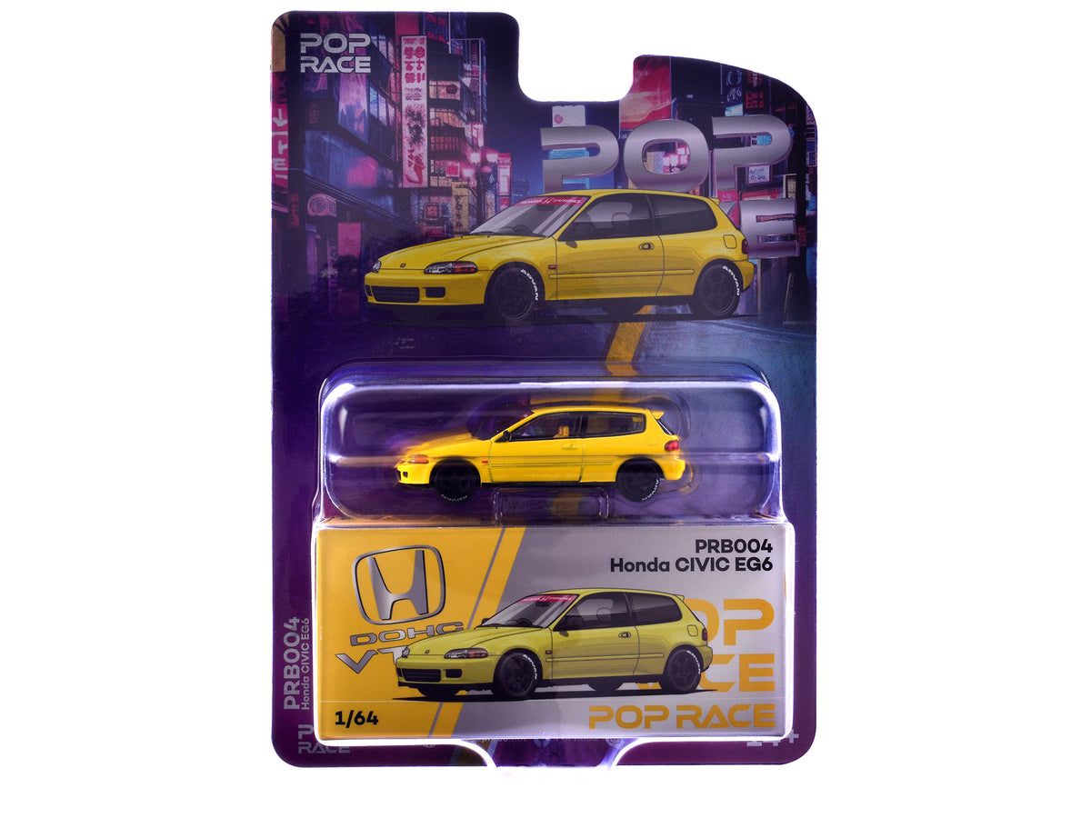 Honda Civic EG6 RHD (Right Hand Drive) Yellow "Vancouver 2026 Event Edition" 1/64 Diecast Model Car