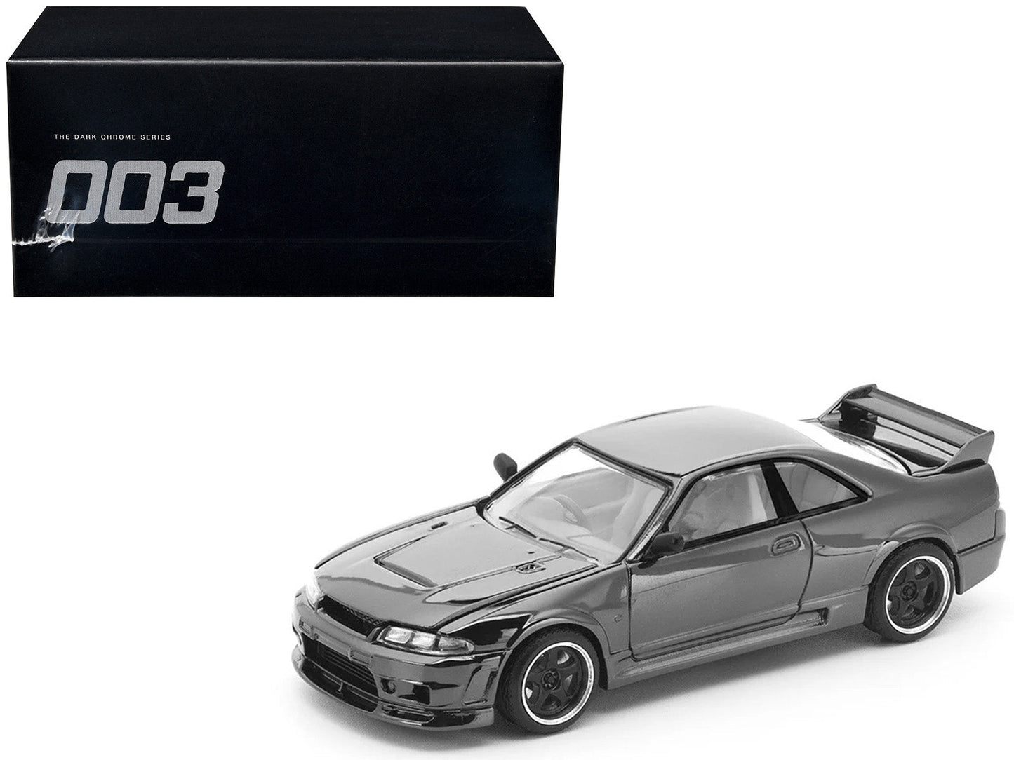 GTR R33 400R RHD (Right Hand Drive) Dark Chrome "The Dark Chrome Series" 1/64 Diecast Model Car