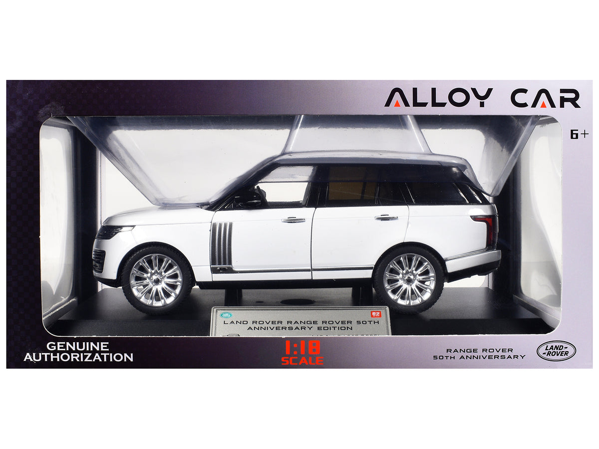 Land Rover Range Rover 50th Anniversary White Metallic with Sunroof 1/18 Diecast Model Car