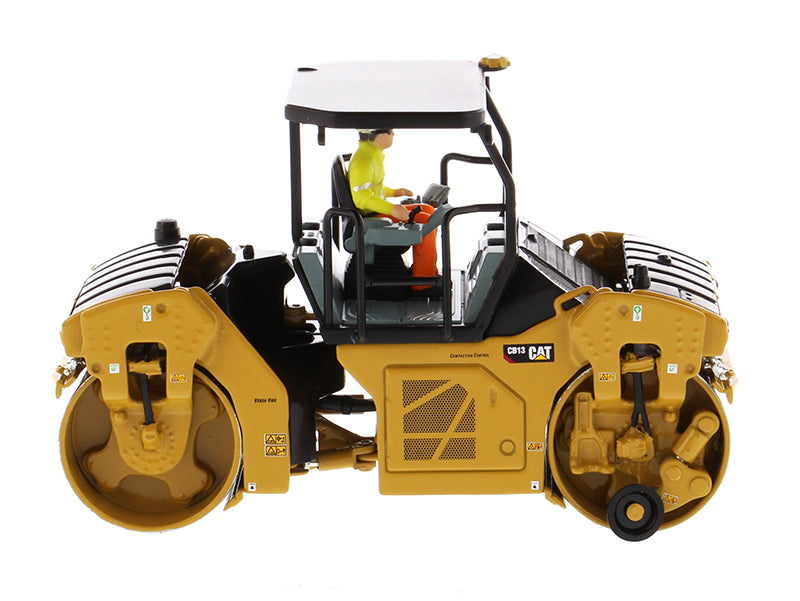 CAT Caterpillar CB-13 Tandem Vibratory Roller with ROPS (Roll Over Protective Structure) and Operator "High Line Series" 1/50 Diecast Model