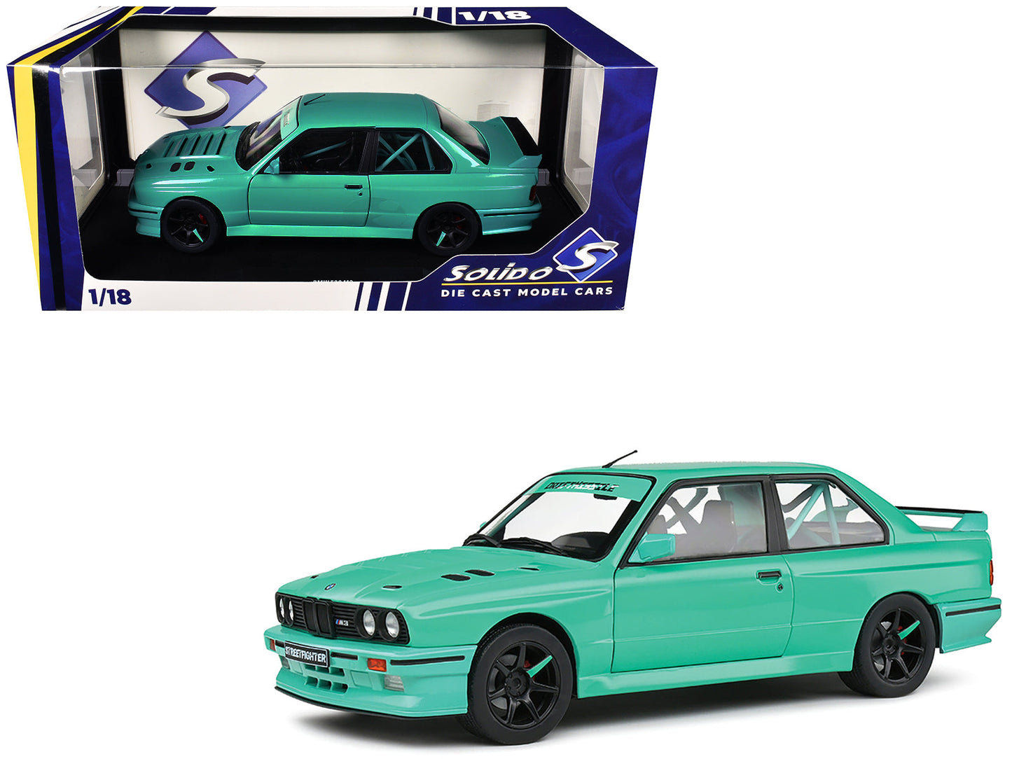 1990 BMW E30 M3 Custom "Drift Missile" Blue 1/18 Diecast Model Car