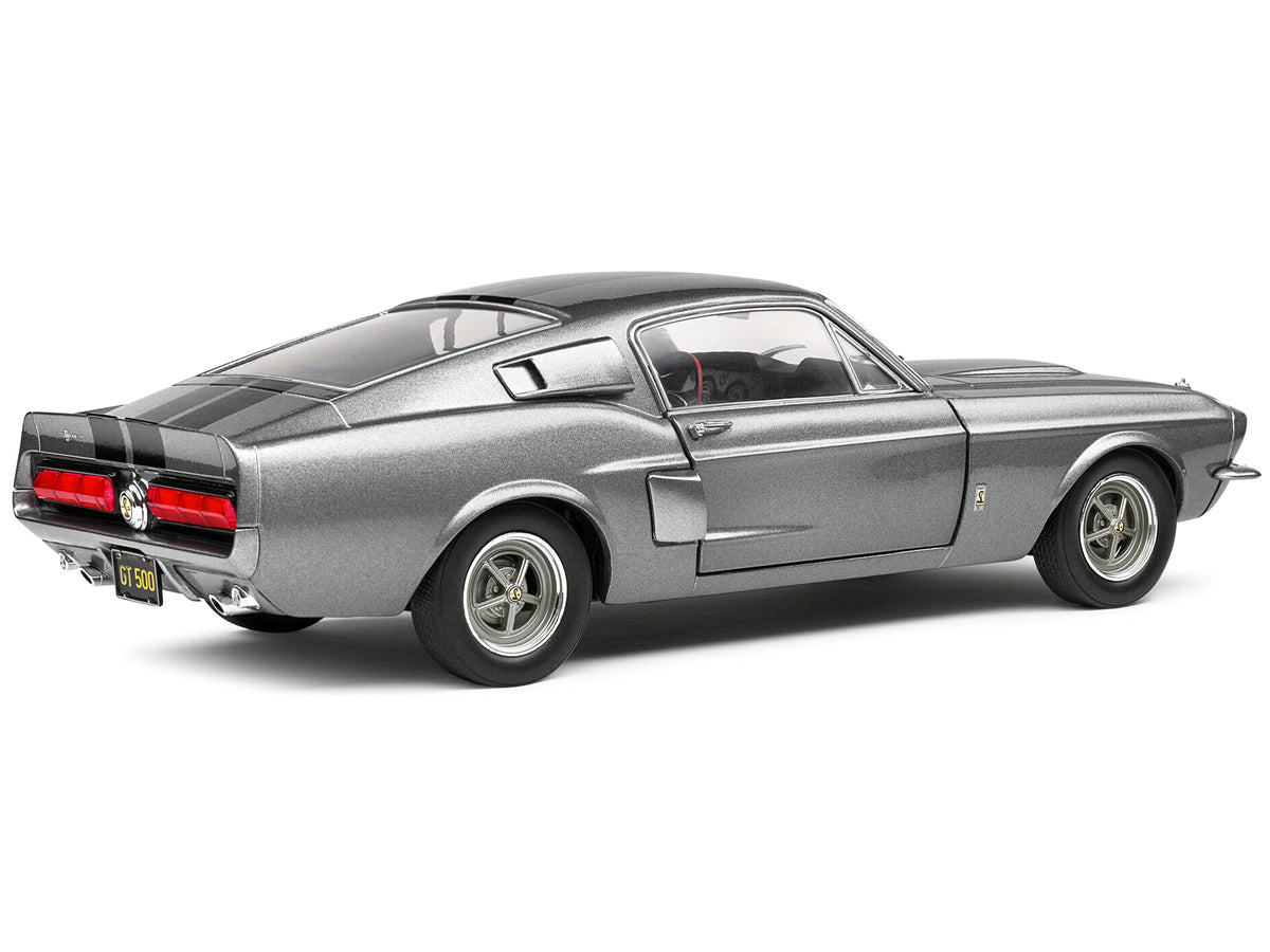 1967 Shelby GT500 Gray Metallic with Black Stripes 1/18 Diecast Model Car
