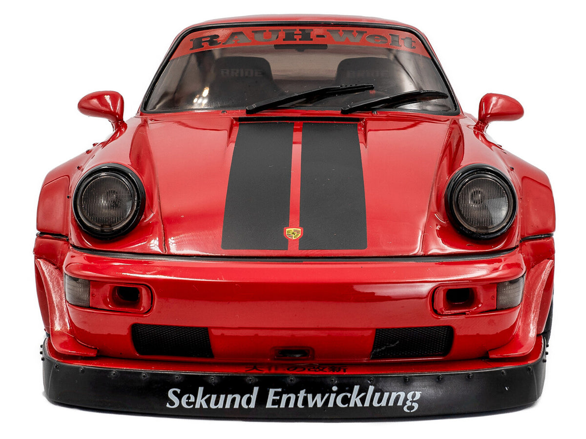 2024 RWB Bodykit "Taikano Kaishin" Red with Black Stripes 1/18 Diecast Model Car