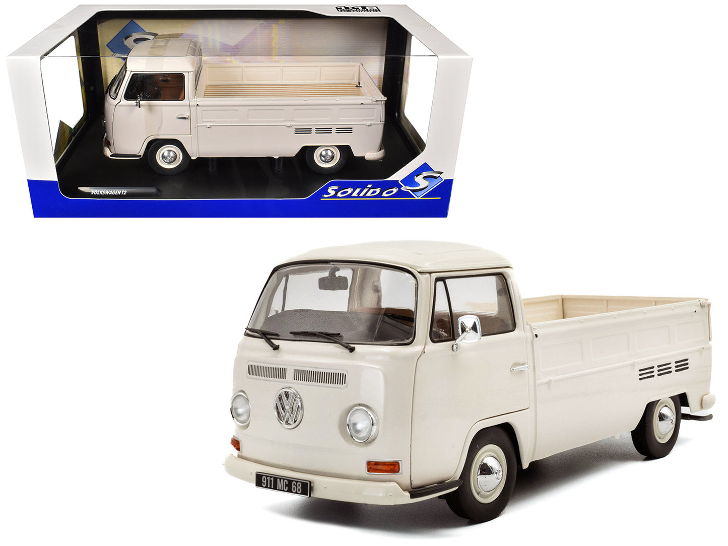 1968 Volkswagen T2 Pickup Truck Beige 1/18 Diecast Model Car