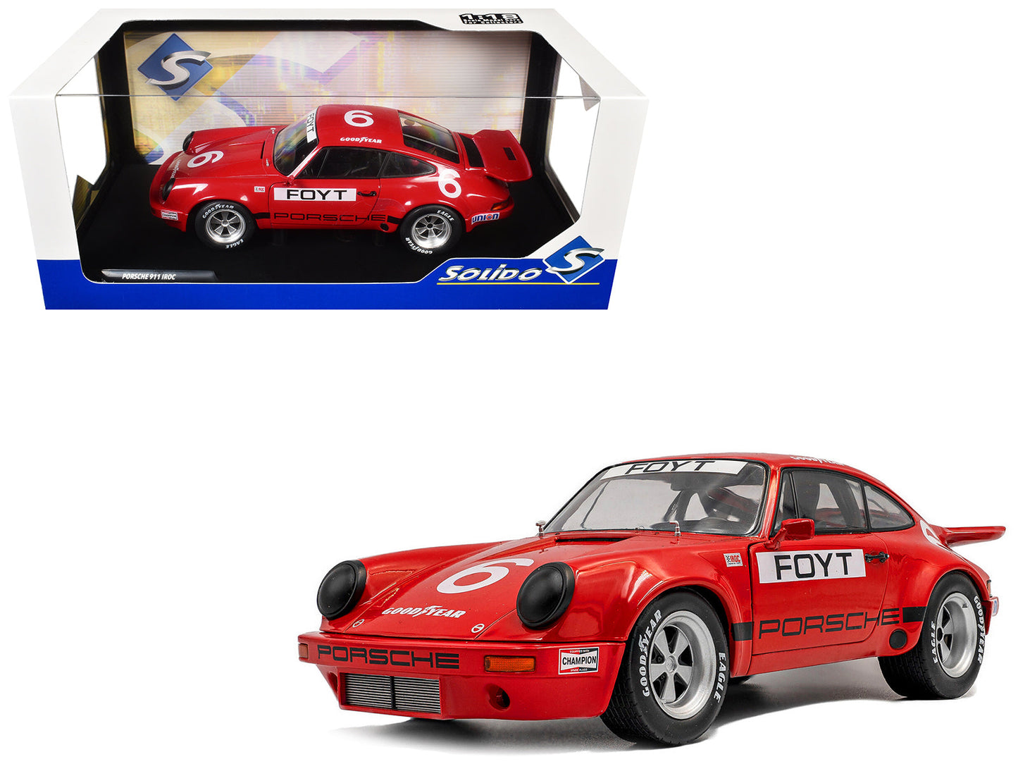 Porsche 911 IROC #6 A.J. Foyt "International Race of Champions" (1974) 1/18 Diecast Model Car