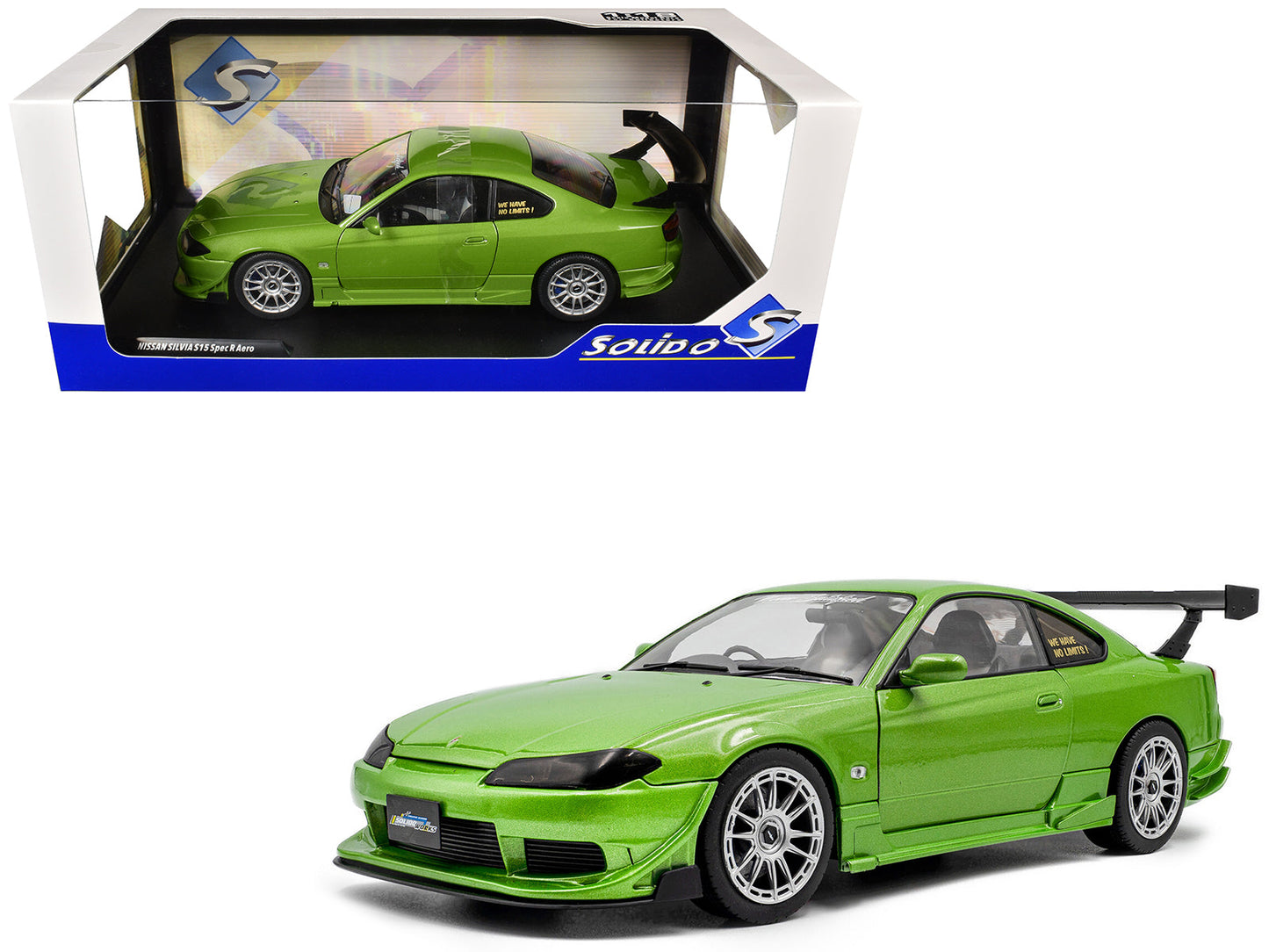 1999 Nissan Silvia S15 Spec-R Aero RHD (Right Hand Drive) "Never Satisfied" Green Metallic 1/18 Diecast Model Car