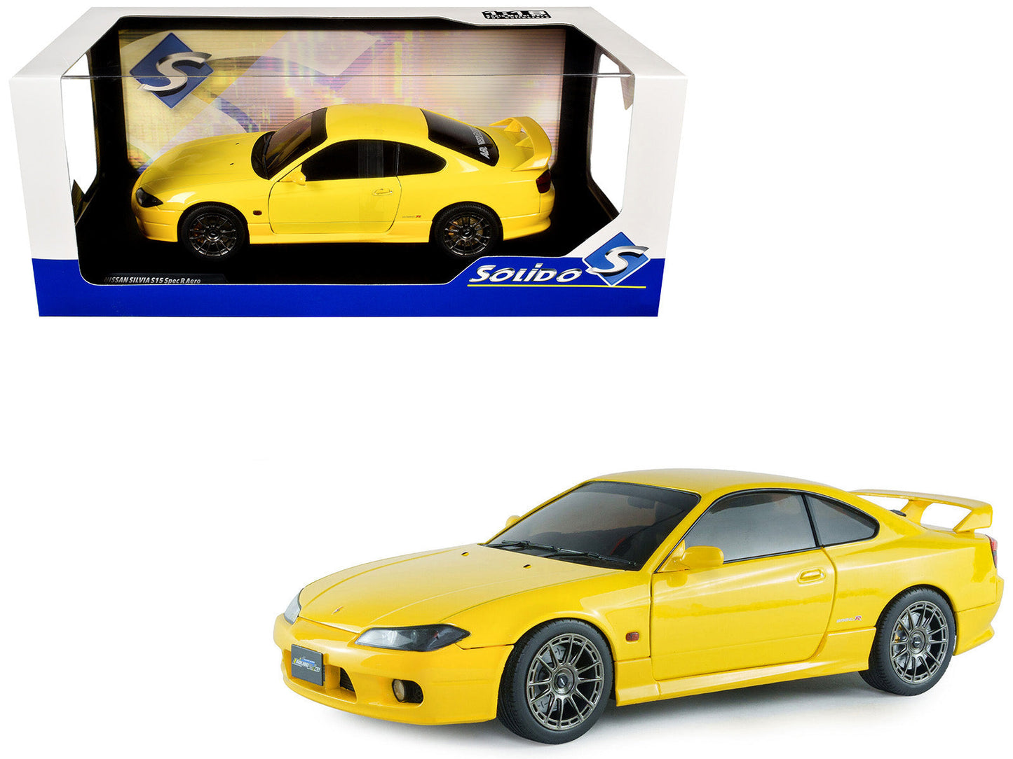 1999 Nissan Silvia (S15) Spec-R Aero RHD (Right Hand Drive) Lightning Yellow 1/18 Diecast Model Car