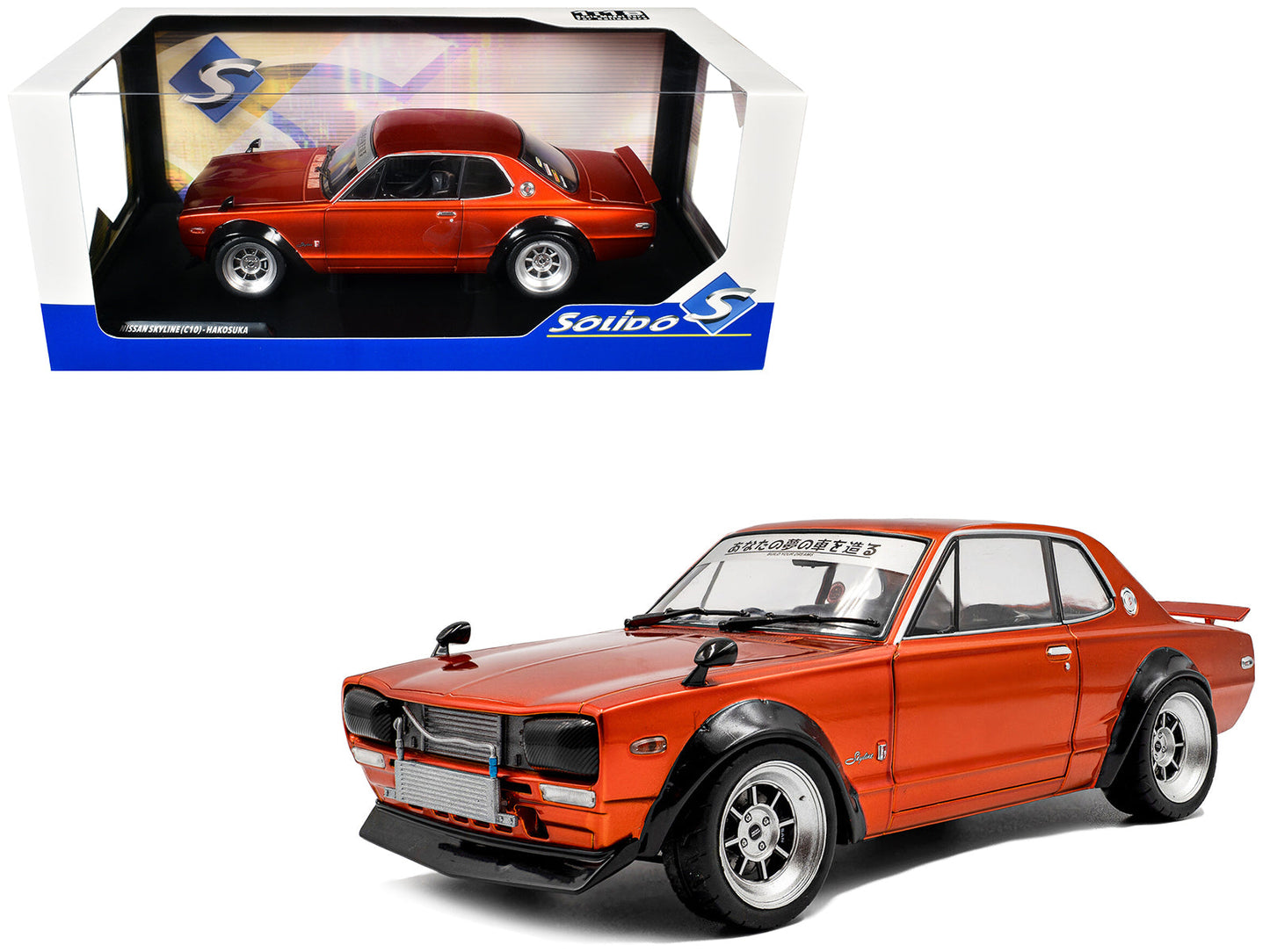 1970 Nissan Skyline (C10) Hakosuka RHD (Right Hand Drive) Orange Metallic 1/18 Diecast Model Car