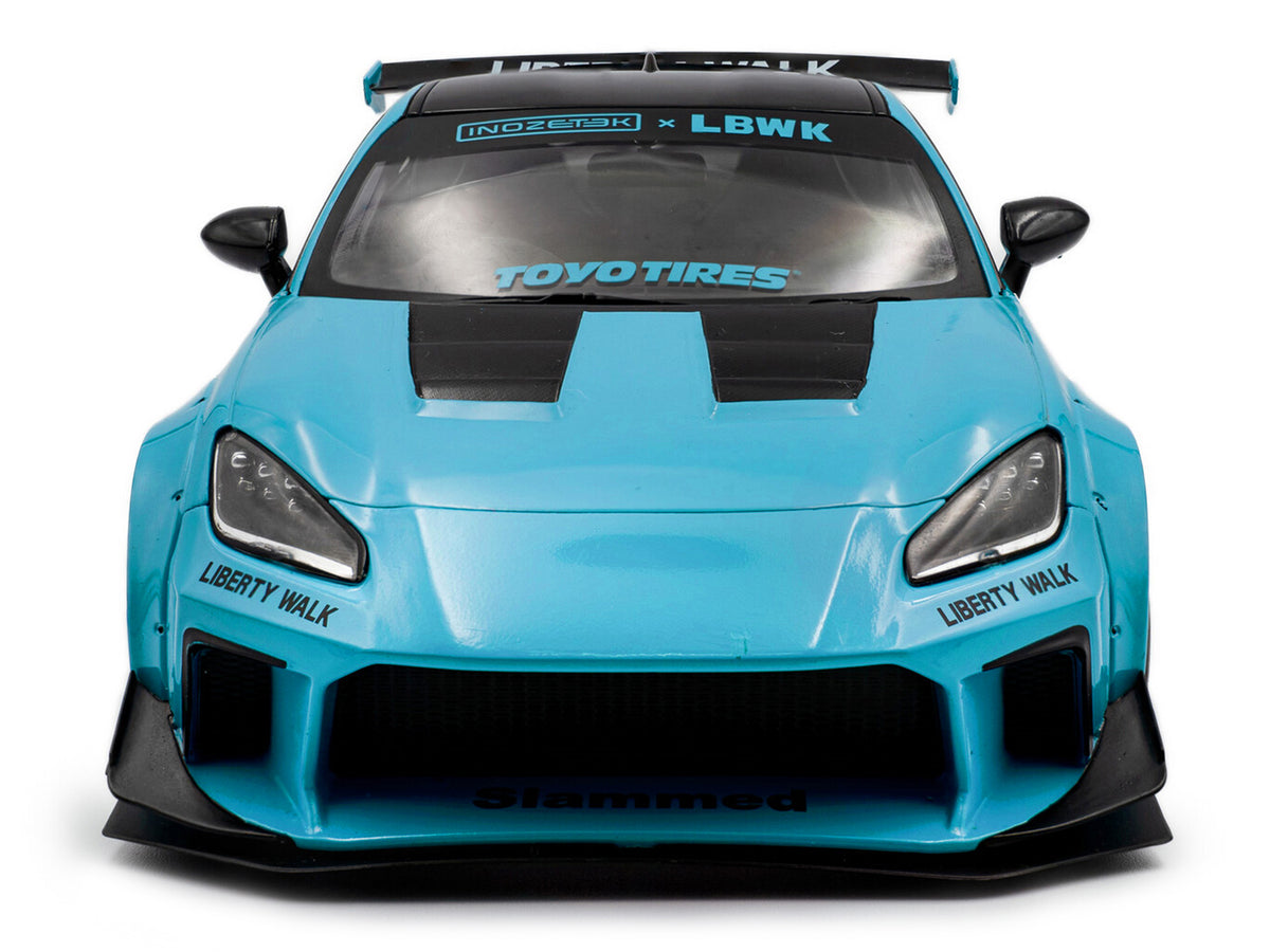 2024 Toyota GR86 LBWK Body Kit RHD (Right Hand Drive) Baby Blue with Black Top 1/18 Diecast Model Car