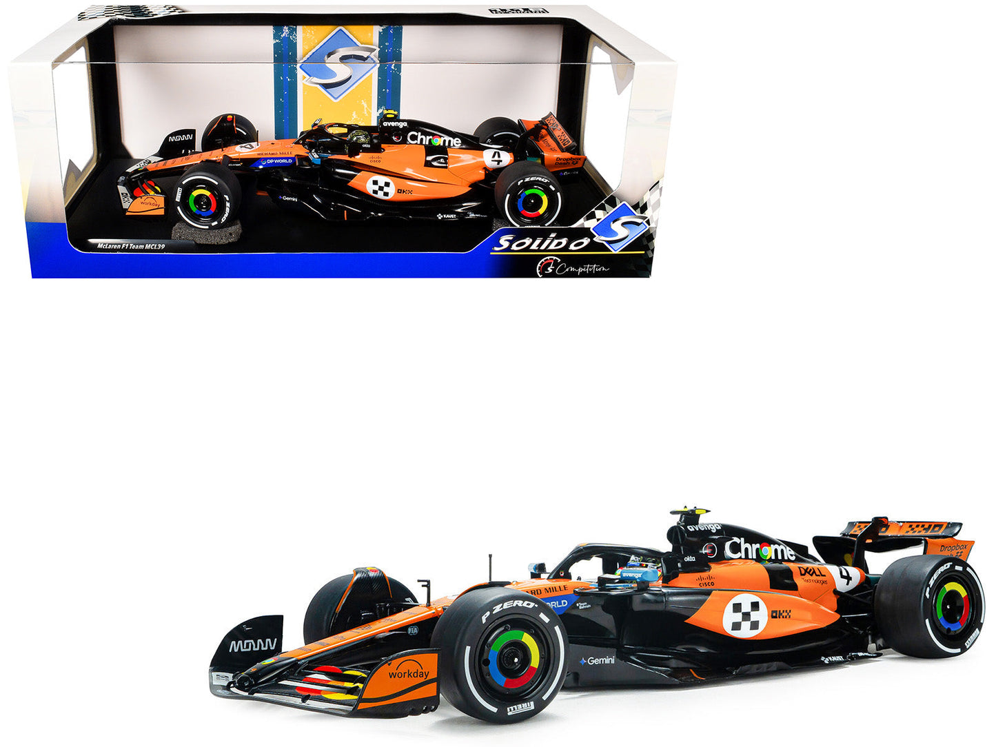 McLaren MCL39 #4 Lando Norris "OKX" Winner Formula One F1 "Monaco GP" (2025) "Competition" Series 1/18 Diecast Model Car