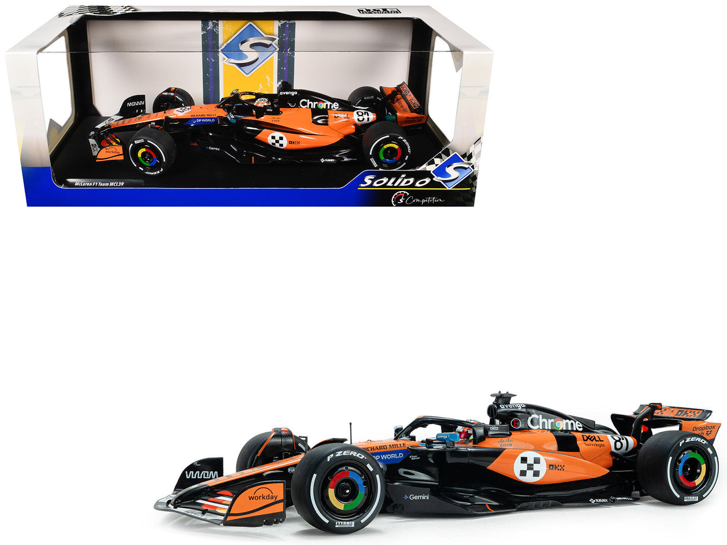McLaren MCL39 #81 Oscar Piastri "OKX" 3rd Place Formula One F1 "Monaco GP" (2025) "Competition" Series 1/18 Diecast Model Car