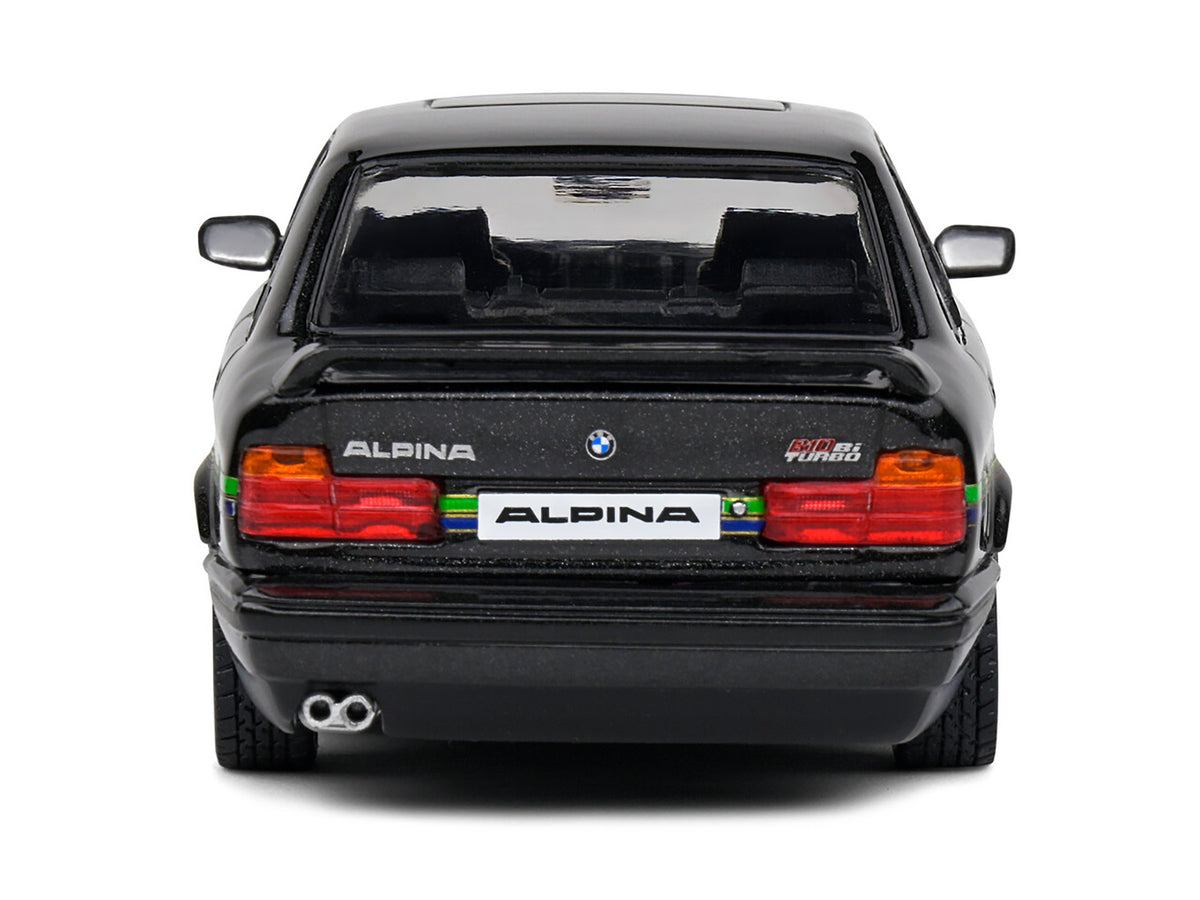 1994 BMW E34 Alpina B10 BiTurbo Black Metallic with Green Graphics 1/43 Diecast Model Car