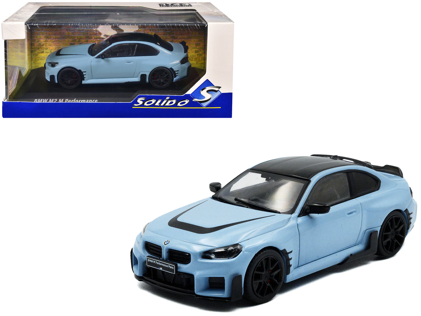 2023 BMW M2 M Performance Zandvoort Blue with Black Top 1/43 Diecast Model Car
