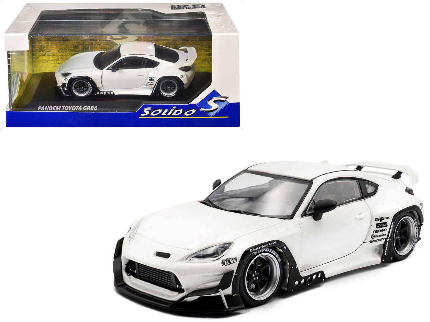 2022 Toyota Pandem GR86 White Metallic 1/43 Diecast Model Car