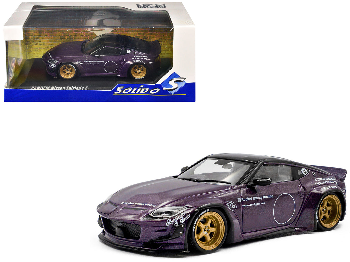 2022 Nissan Pandem Fairlady Z RHD (Right Hand Drive) Purple Metallic with Black Top 1/43 Diecast Model Car