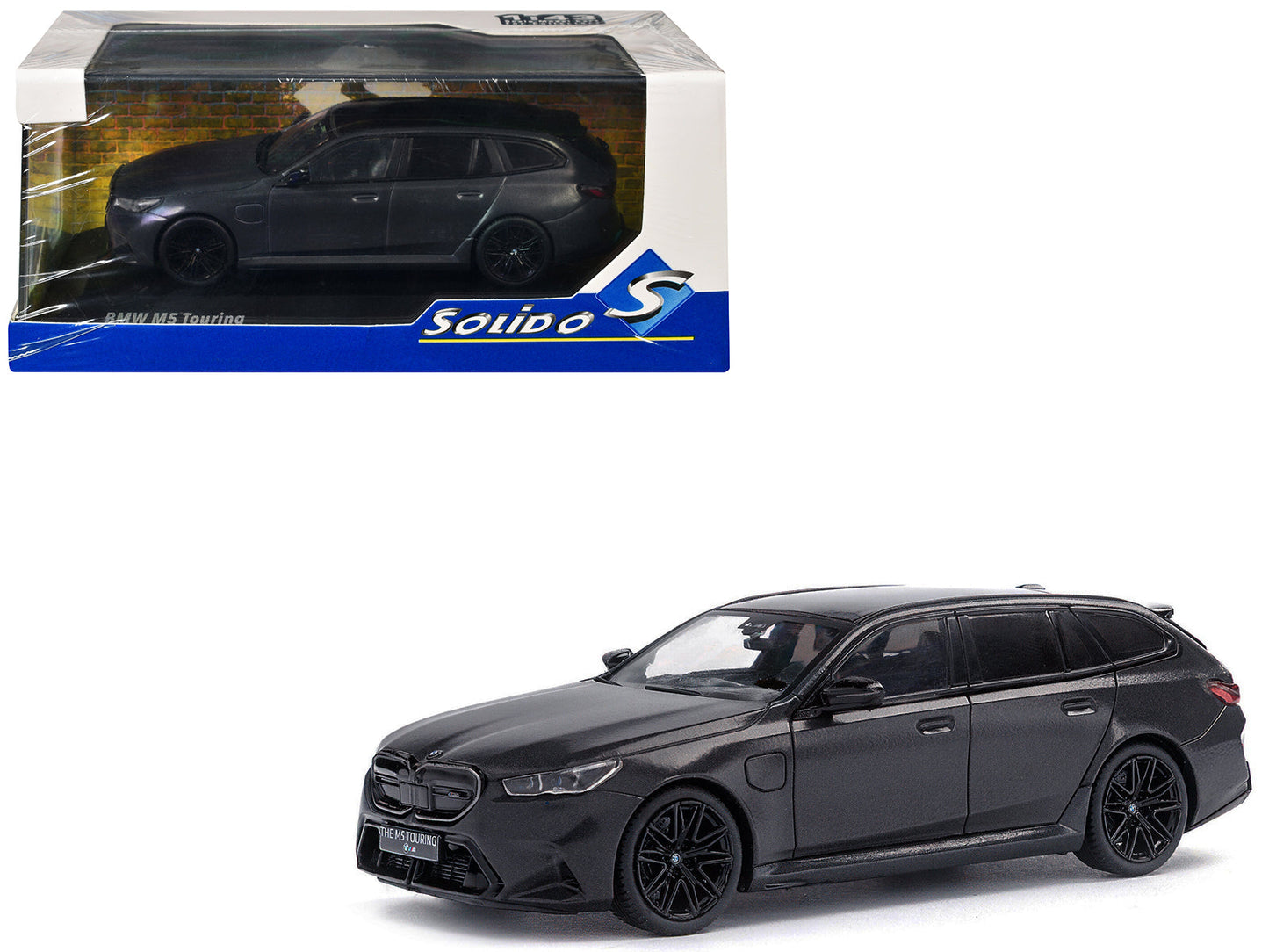 2024 BMW M5 Touring Frozen Deep Gray Metallic with Black Top 1/43 Diecast Model Car