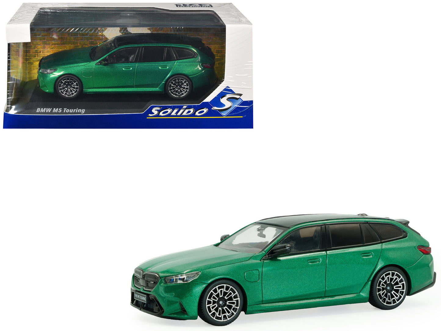 2024 BMW M5 Touring Isle Of Man Green Metallic with Black Top 1/43 Diecast Model Car