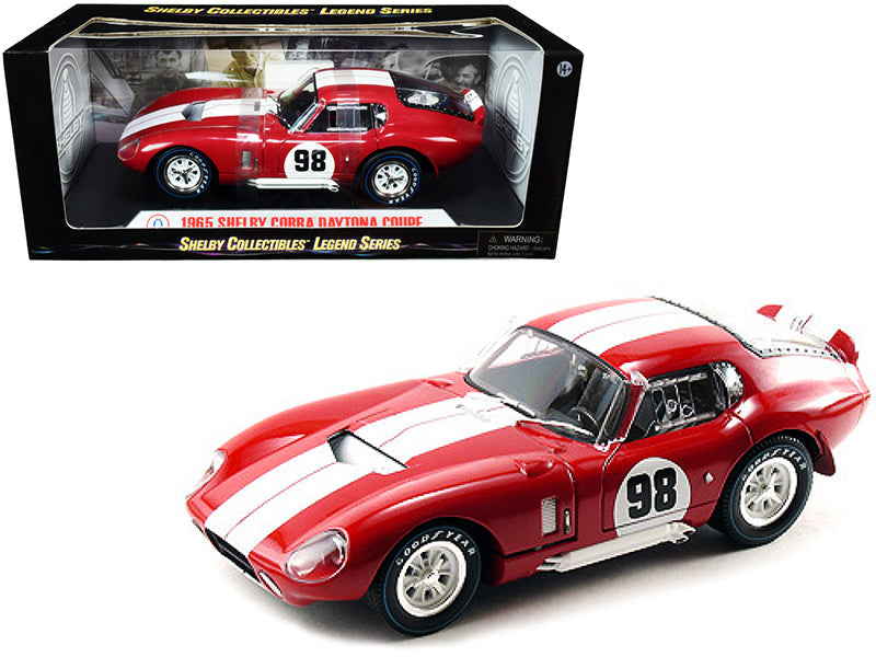 1965 Shelby Cobra Daytona Coupe #98 Red with White Stripes 1/18 Diecast Model Car