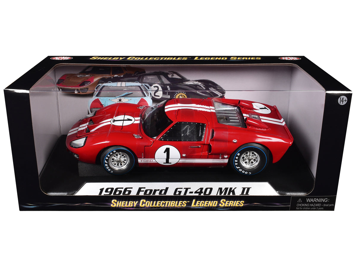 1966 Ford GT-40 MK 2 Red #1 1/18 Diecast Model Car