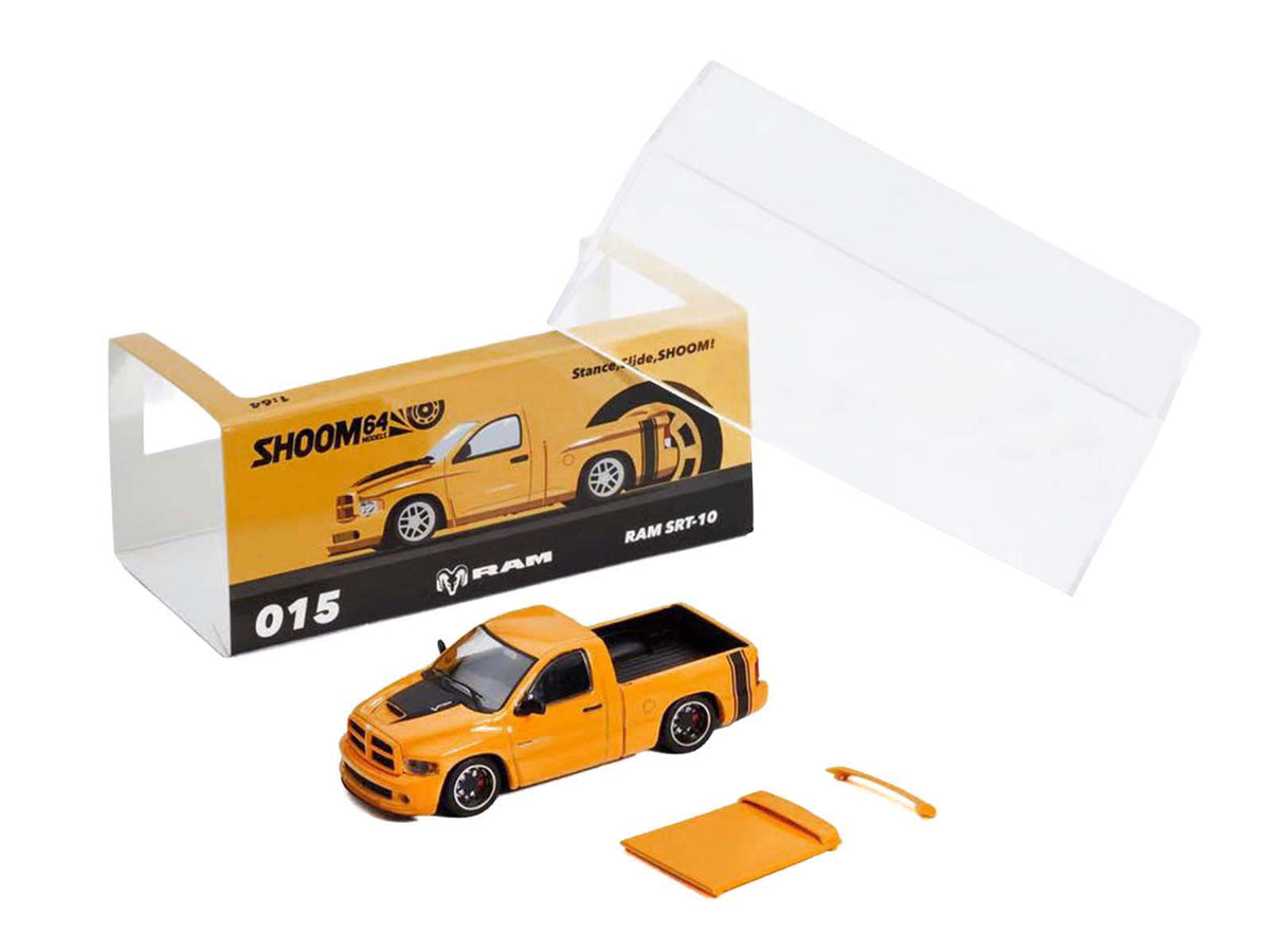 2003 Dodge Ram SRT-10 Pickup Truck Yellow with Black Tail Stripe 1/64 Diecast Model Car