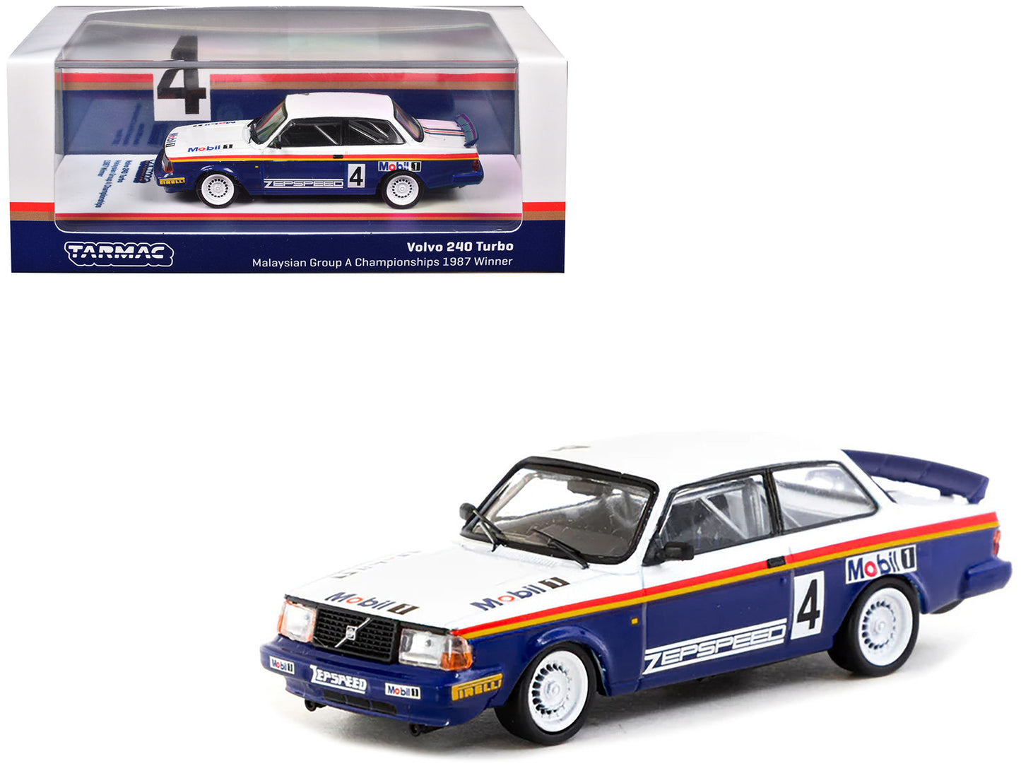 Volvo 240 Turbo #4 Per-Gunnar Andersson Winner "Malaysian Group A Championships" (1987) "Hobby64" Series 1/64 Diecast Model Car