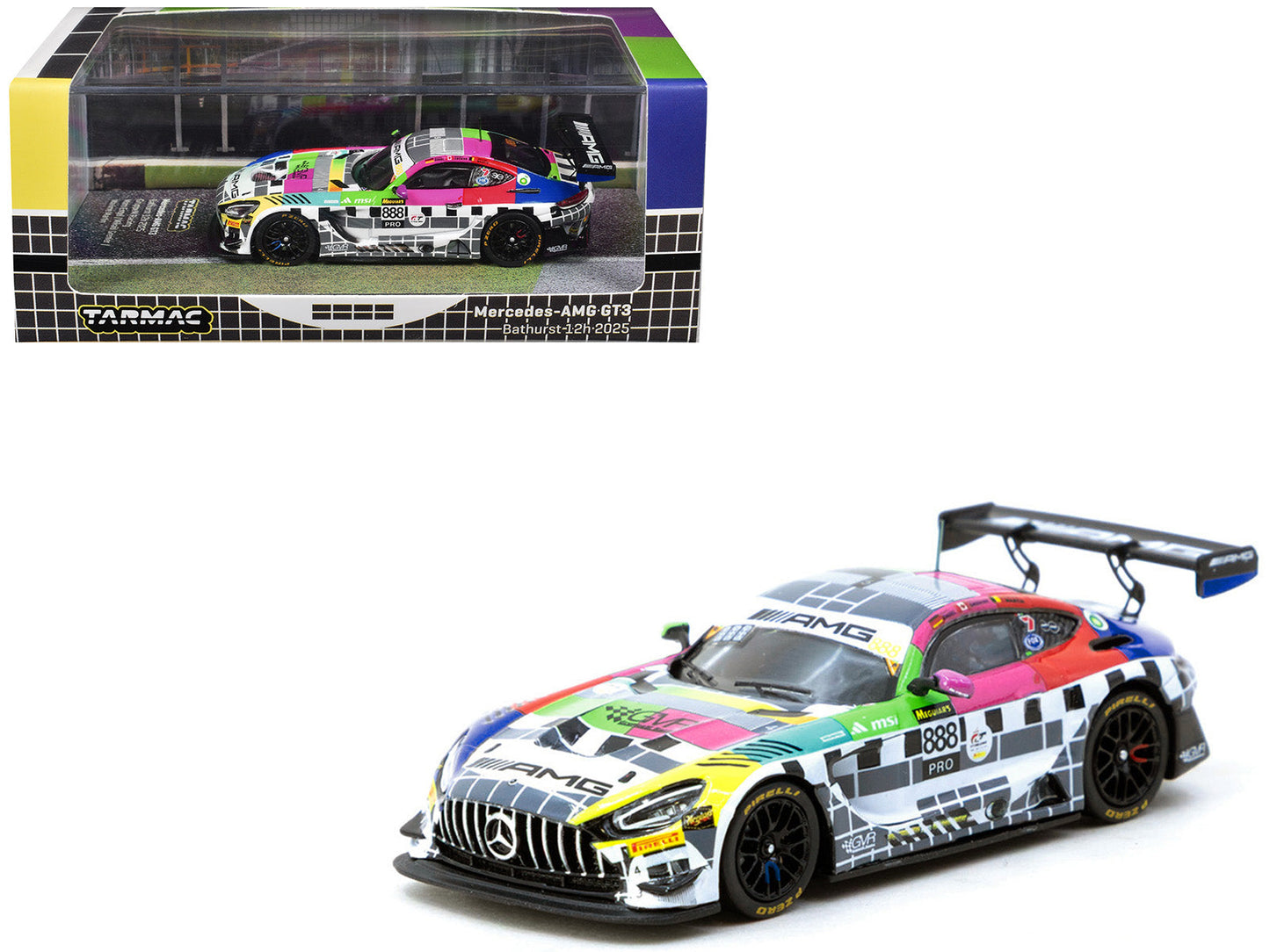 Mercedes-AMG GT3 #888 Maro Engel - Mikael Grenier - Maxime Martin "GruppeM Racing" "Bathurst 12 Hour" (2025) "Hobby64" Series 1/64 Diecast Model Car
