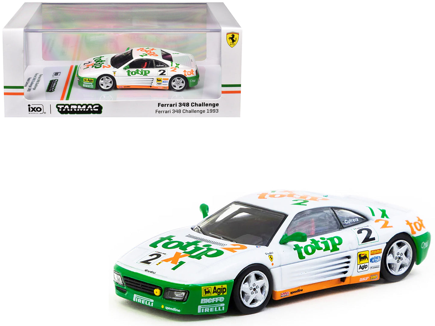 Ferrari 348 Challenge #2 Paolo Cutrera "Ferrari 348 Challenge" (1993) "Hobby64" Series 1/64 Diecast Model Car