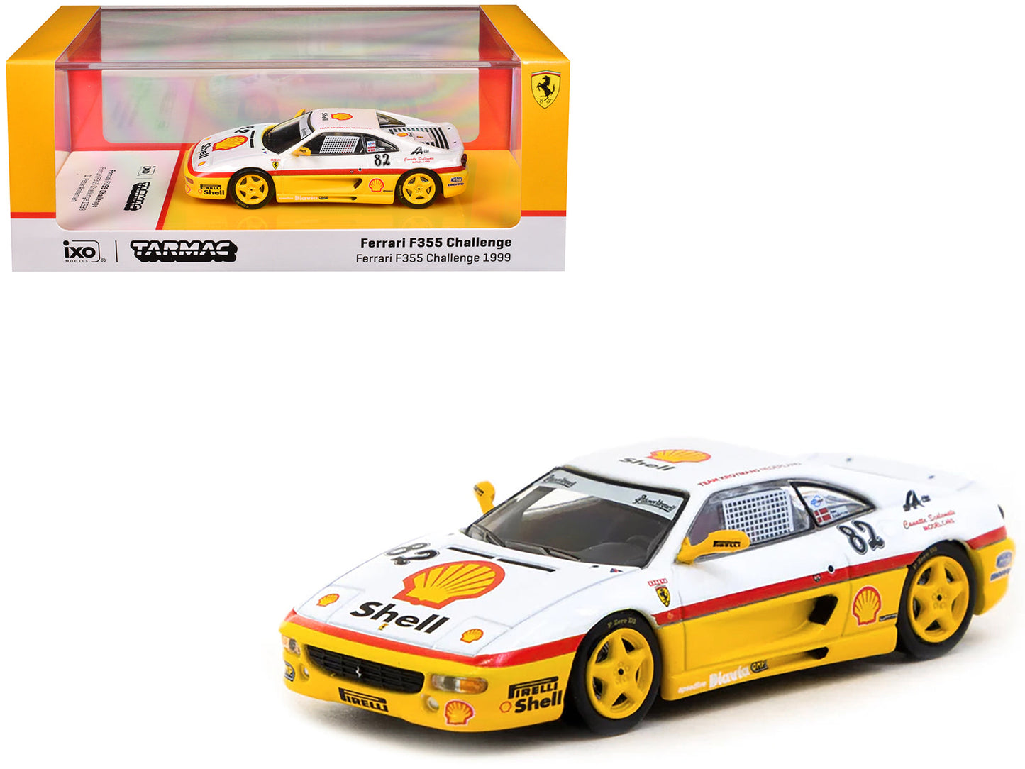 Ferrari F355 Challenge #82 Peter Andersen "Team Kroymans - Shell Oil" "Ferrari F355 Challenge" (1999) "Hobby64" Series 1/64 Diecast Model Car