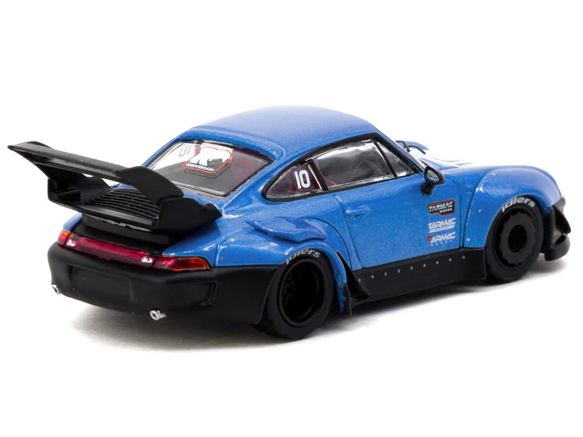 RWB 993 RHD (Right Hand Drive) #10 "Tarmac Works 10th Anniversary" Blue Metallic "Hobby64" Series 1/64 Diecast Model Car