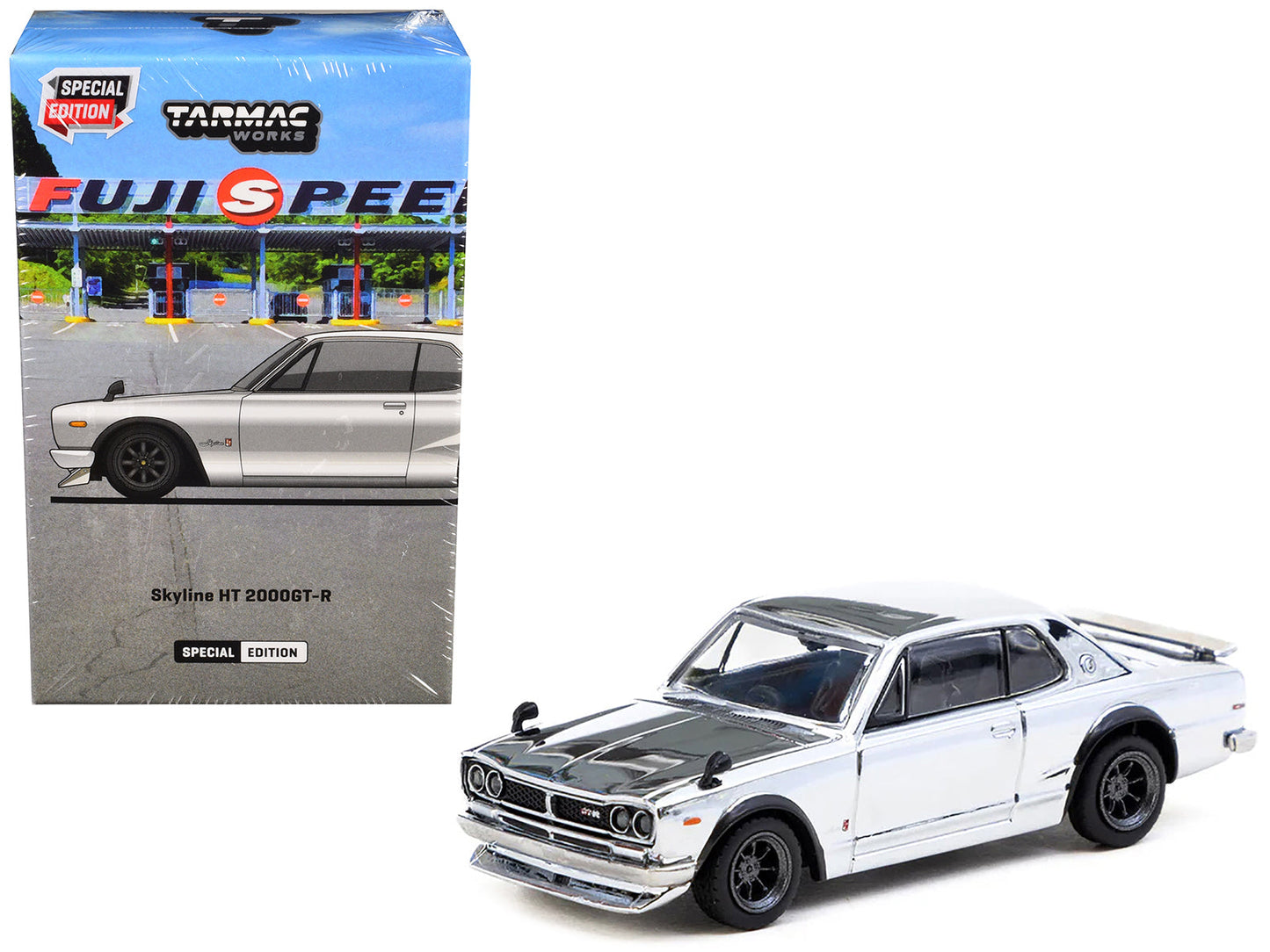Nissan Skyline HT 2000GT-R RHD (Right Hand Drive) Silver Chrome "Japan Special Edition" "Global64" Series 1/64 Diecast Model Car