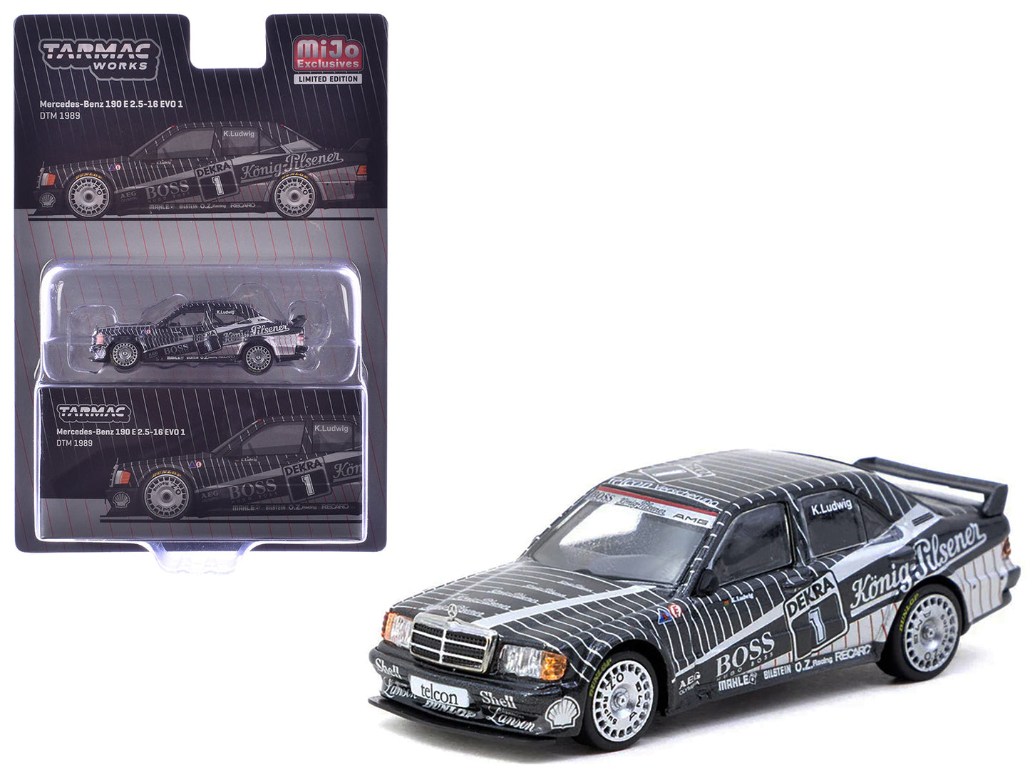 Mercedes-Benz 190 E 2.5-16 EVO 1 #1 Klaus Ludwig "Deutsche Tourenwagen Meisterschaft (DTM)" (1989) "Global64" Series 1/64 Diecast Model