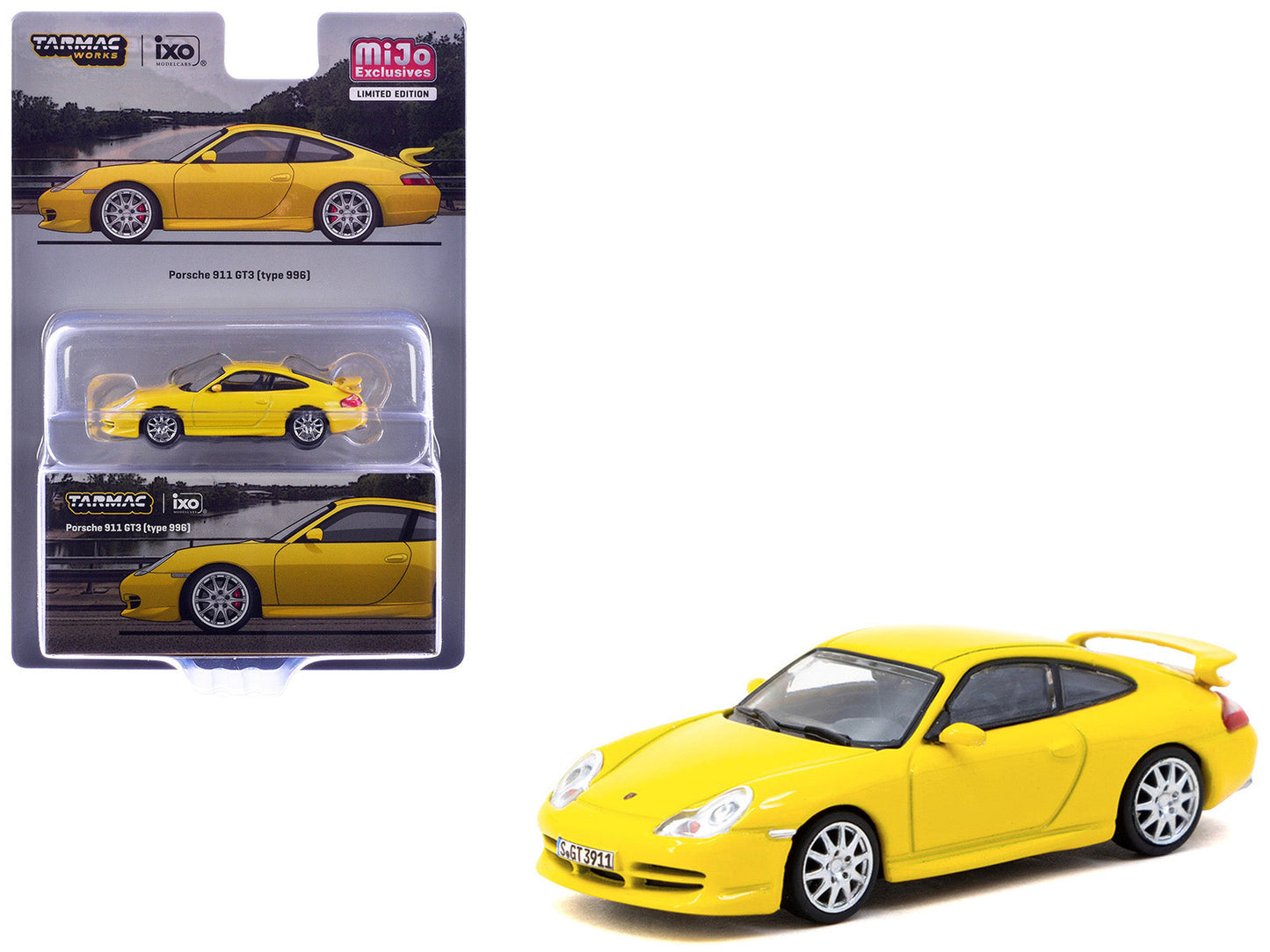 Porsche 911 GT3 (996) Yellow "Global64" Series 1/64 Diecast Model Car