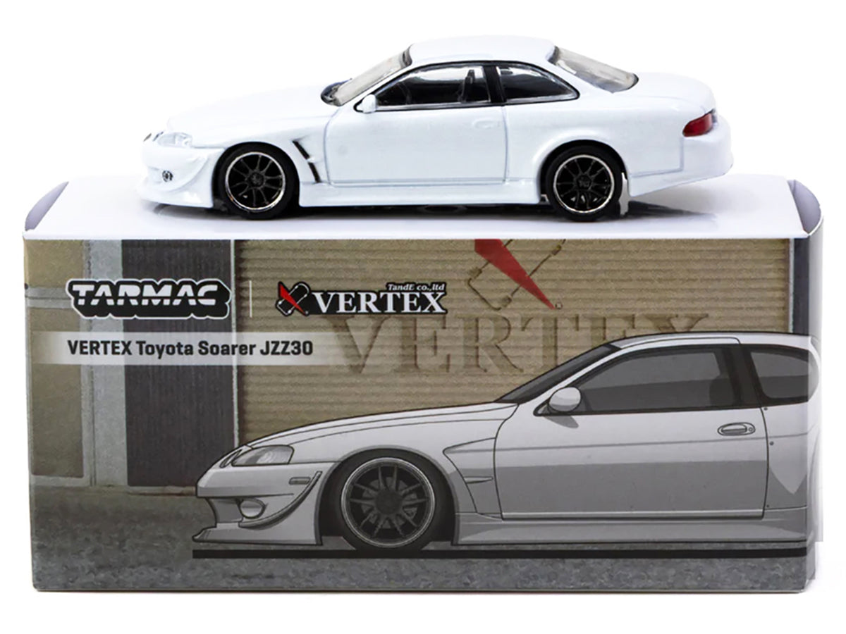 Toyota VERTEX Soarer JZZ30 RHD (Right Hand Drive) White Metallic "Global64" Series 1/64 Diecast Model Car