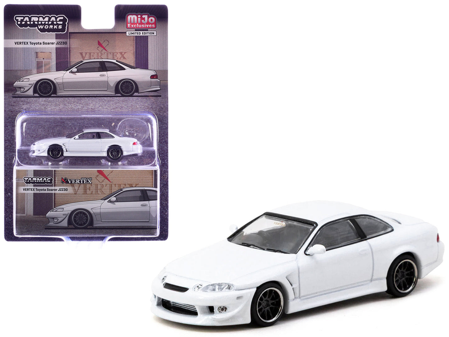 Toyota VERTEX Soarer JZZ30 RHD (Right Hand Drive) White Metallic "Global64" Series 1/64 Diecast Model Car