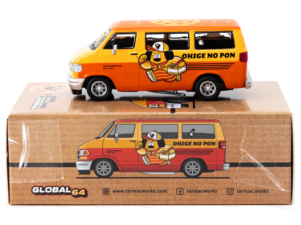 Dodge Van "Ohige no Pon" Orange Two-Tone "Global64" Series 1/64 Diecast Model