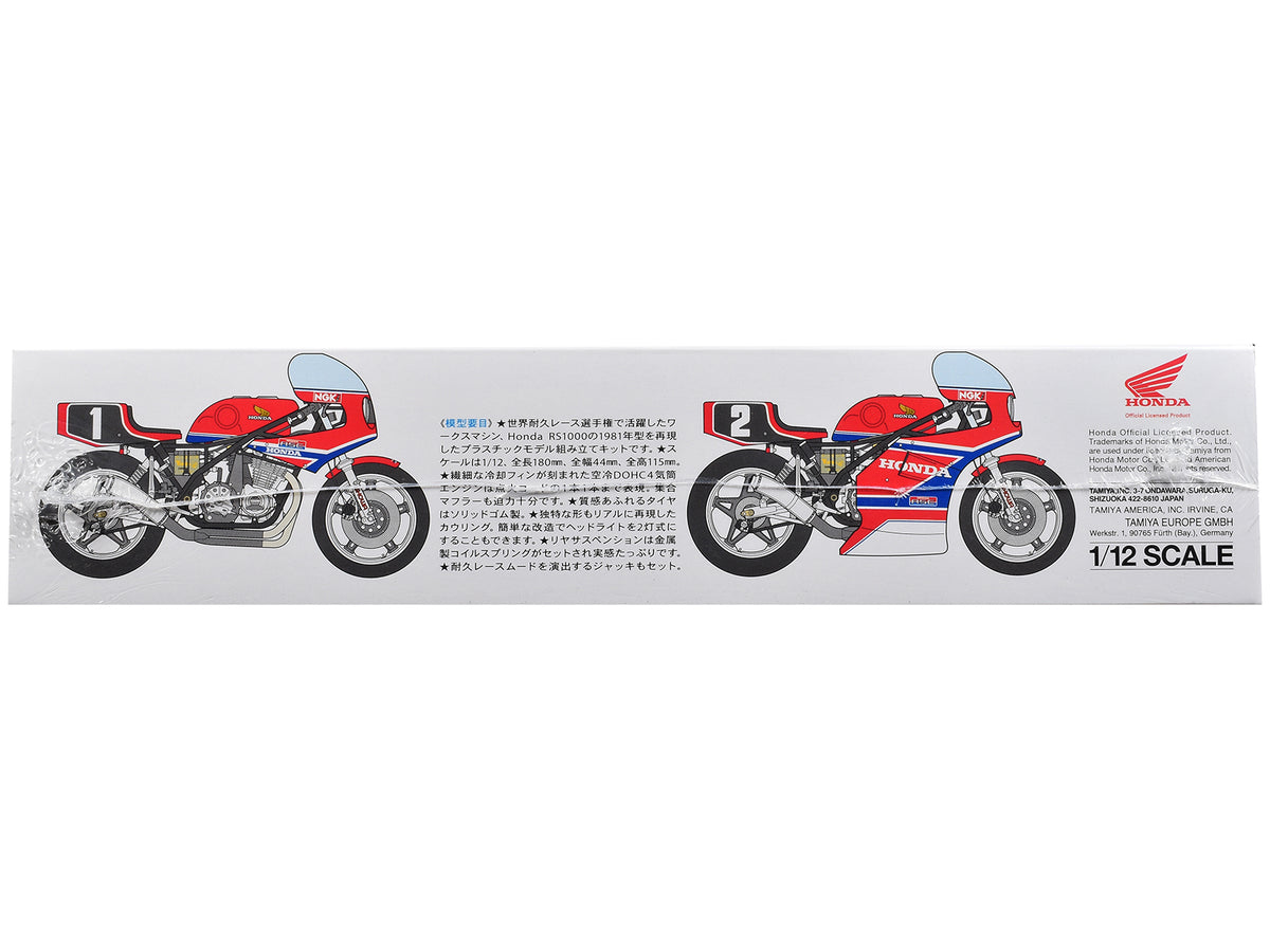 Model Kit Honda RS1000 Endurance Racer Motorcycle 1/12 Scale Model