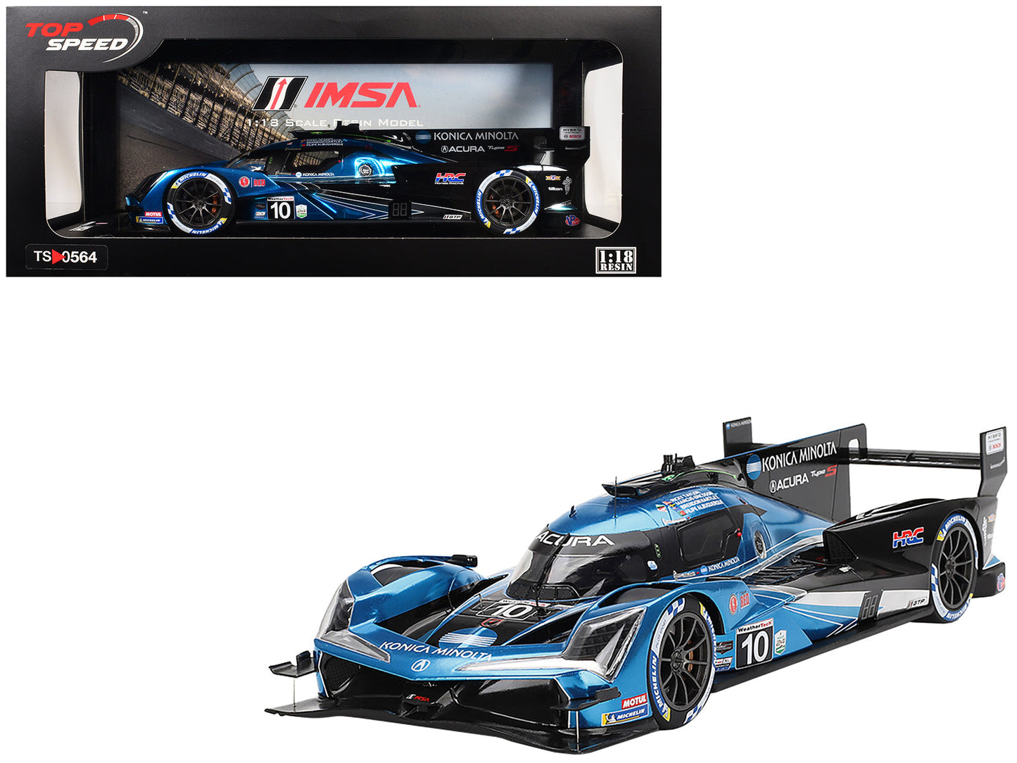 Acura ARX-06 GTP #10 Filipe Albuquerque - Marcus Ericsson - Brendon Hartley - Ricky Taylor "Wayne Taylor Racing with Andretti" IMSA "24 Hours of Daytona" (2024) 1/18 Model Car