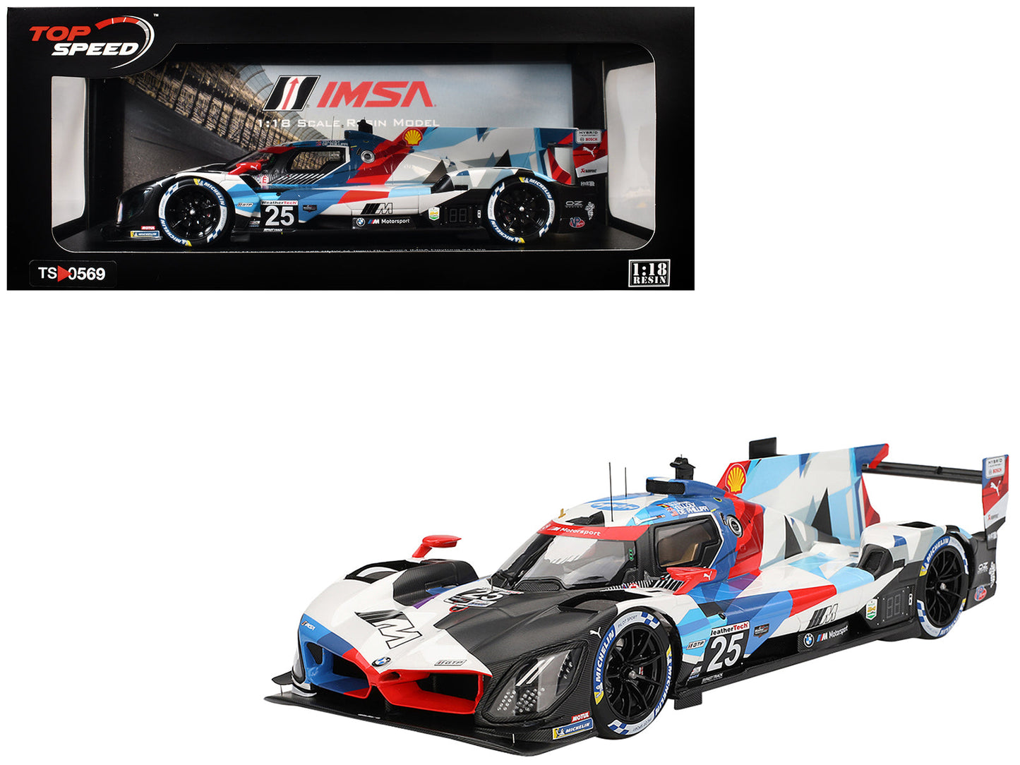 BMW M Hybrid V8 GTP #25 Connor De Phillippi - Maxime Martin - Rene Rast - Nick Yelloly "BMW M Team RLL" "24 Hours of Daytona" (2024) 1/18 Model Car