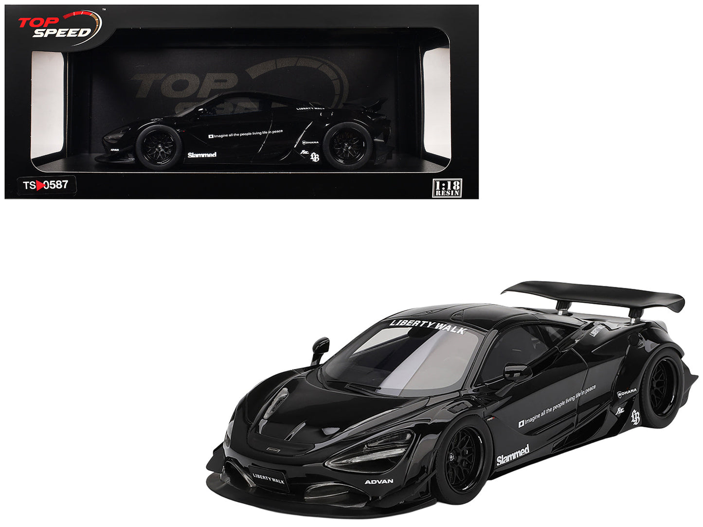 McLaren 720S "LB-Works" Black "Tokyo Auto Salon 2024" 1/18 Model Car