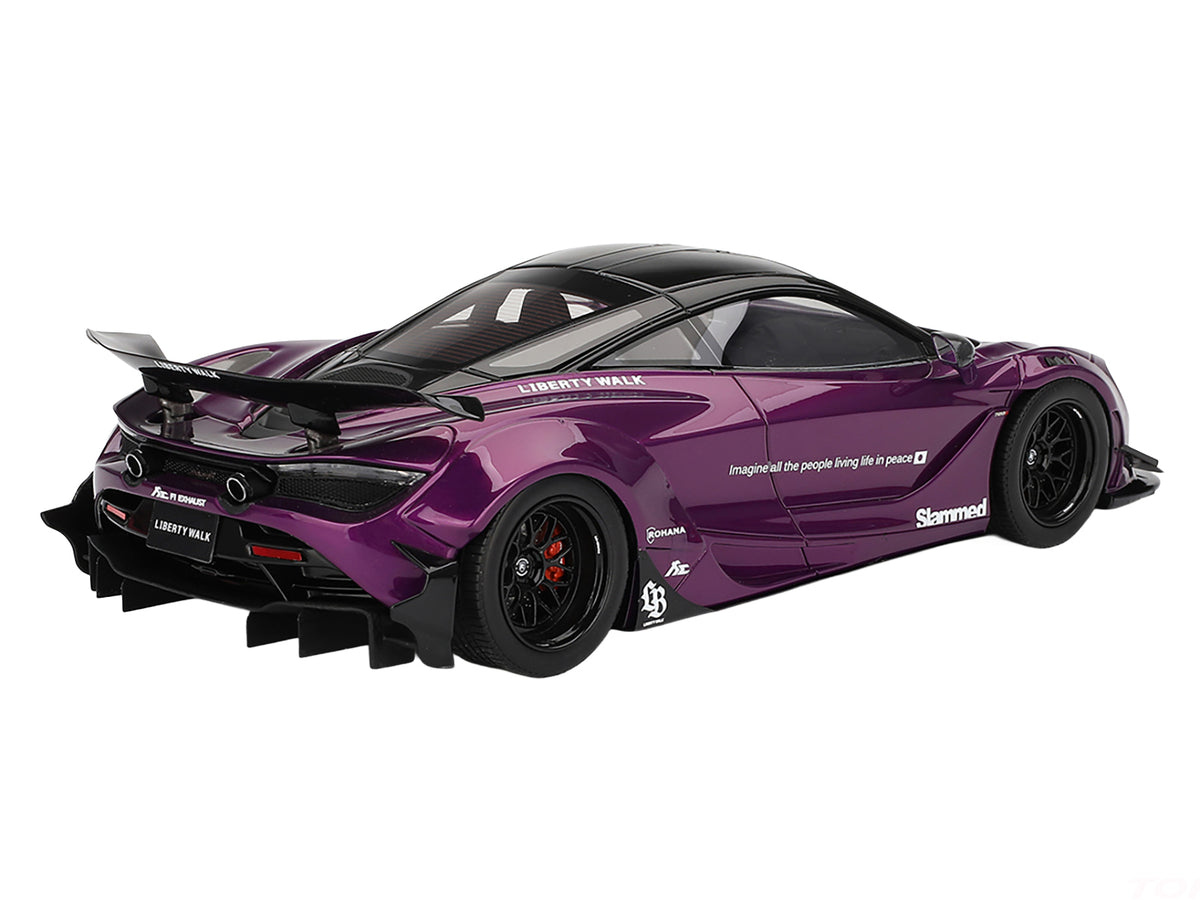 McLaren 720S "LB-Works" Purple Metallic with Black Top 1/18 Model Car
