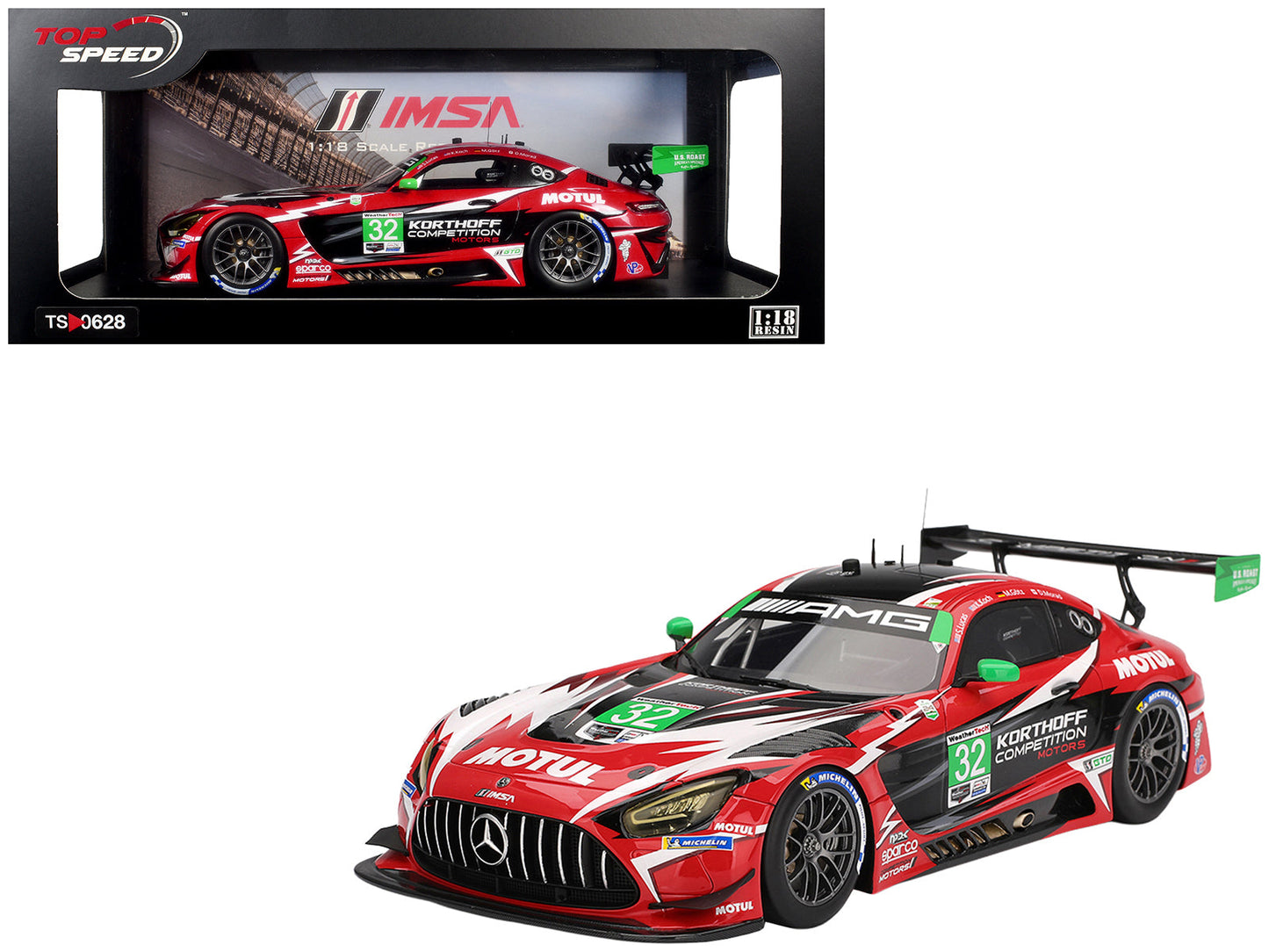 Mercedes-AMG GT3 EVO #32 Maximilian Gotz - Kenton Koch - Seth Lucas - Daniel Morad "Korthoff Competition Motors" IMSA "24 Hours of Daytona" (2025) 1/18 Model Car